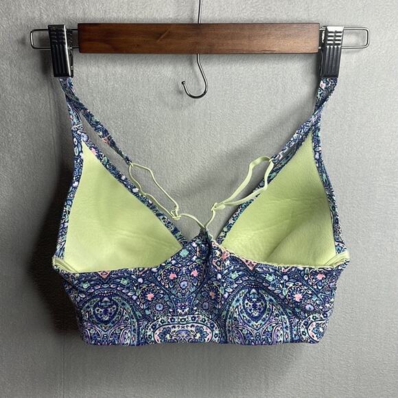 Victoria's Secret blue green patterned lightly lined plunge t-shirt bra 32D - Picture 2 of 3